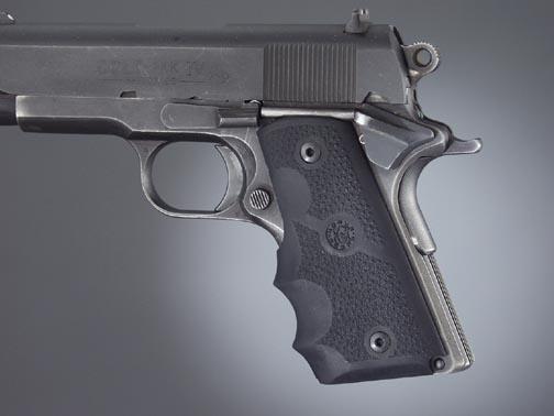 Hogue Rubber Grip Finger Grooves Colt Officers Model Black 1911 Officer - View 2