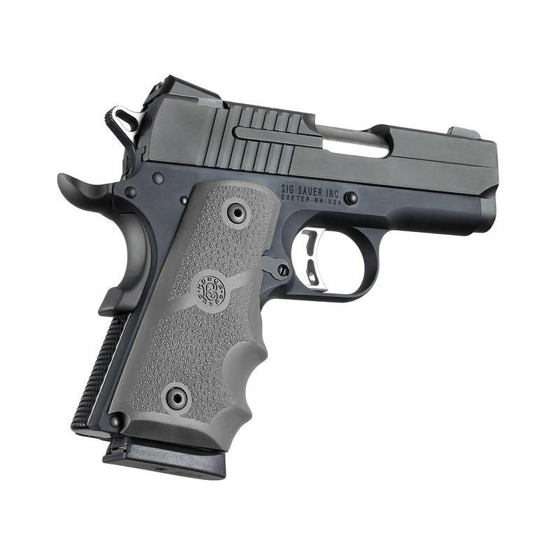Hogue 43002 Officers Model Rubber Grip with Finger Grooves - Slate Grey - View 2
