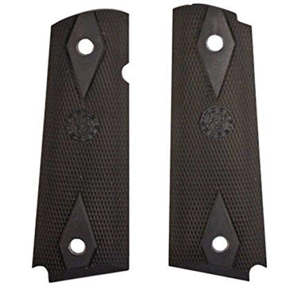 Hogue 45010 OverMolded Grip Panels Black Rubber for 1911 Government - View 2