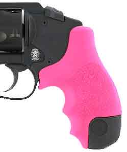 Hogue 60027 OverMolded Tamer Pink Rubber Grip for S&W J Frame Centennial - View 2