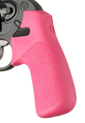 Hogue Rubber Tamer Grip Pink Ruger LCR LCRx No Finger Grooves - View 2