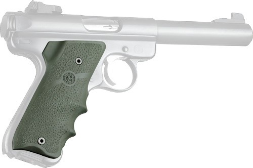 Hogue Rubber Grip for Ruger MK II/III with Finger Grooves in OD Green - View 2