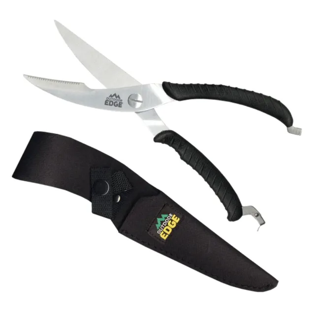 Outdoor Edge SC100 Game Shears 3.5" Stainless Steel Black w/Nylon Sheath - View 2