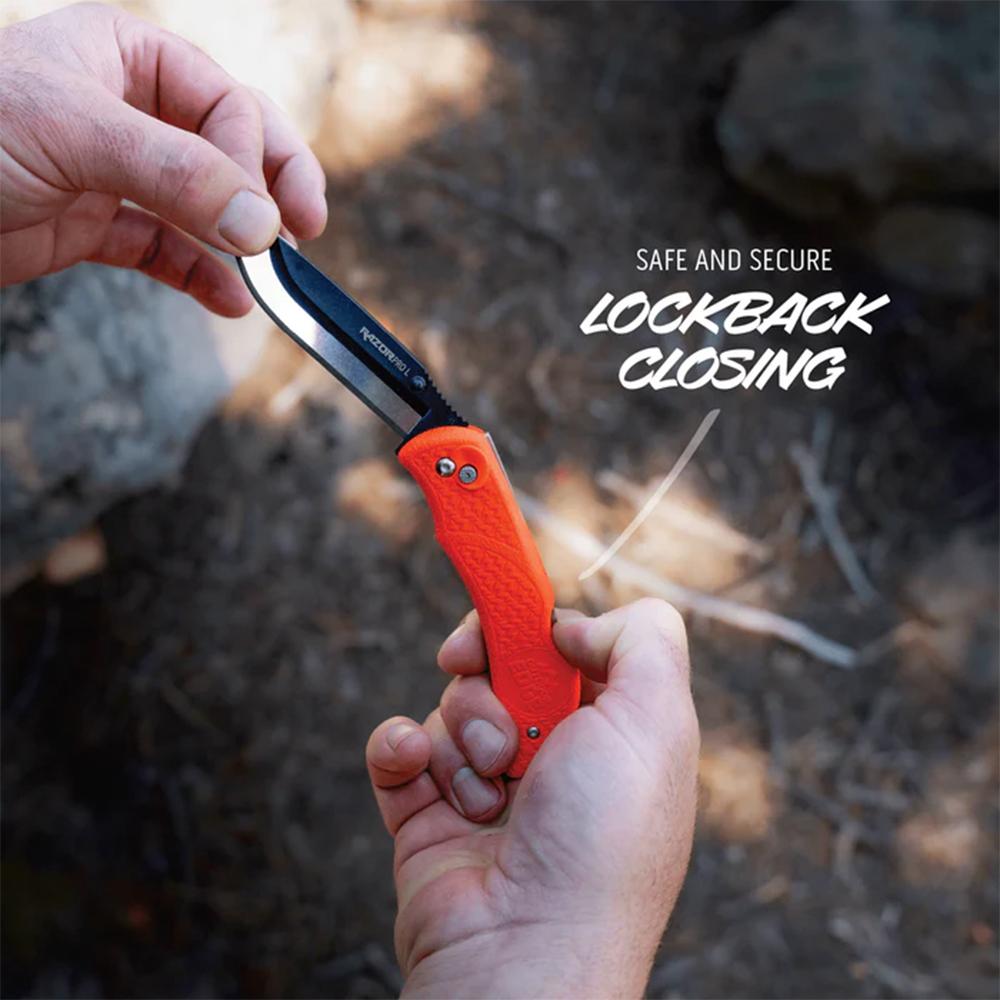 Outdoor Edge RB20C RazorLite 3.5" Folding Knife Blaze Orange Handle - View 2