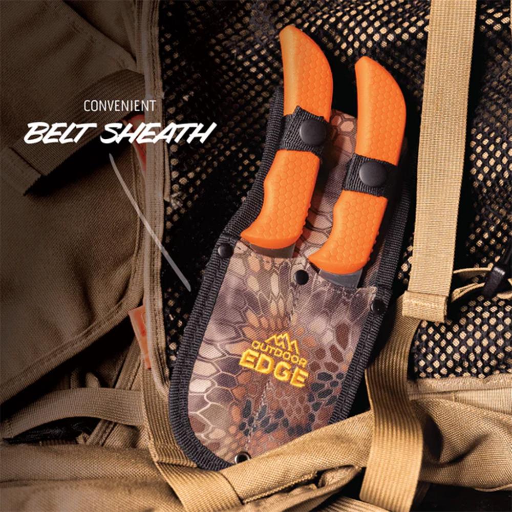 Outdoor Edge WR1C WildPair Knife Set 420J2 Steel Blaze Orange Handle - View 2