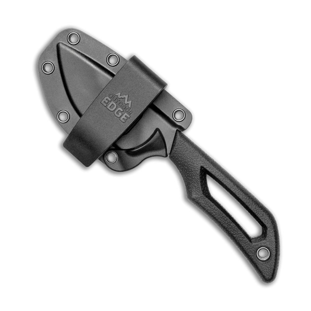 Outdoor Edge PKDP1C Pivot 2.5" Fixed Blade Black/Stonewash SS w/Sheath - View 2