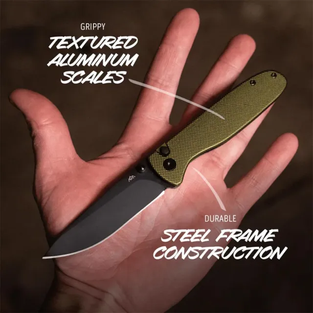 Outdoor Edge DK-1C Dirk Folder 3.25" Blade Green Aluminum - View 2