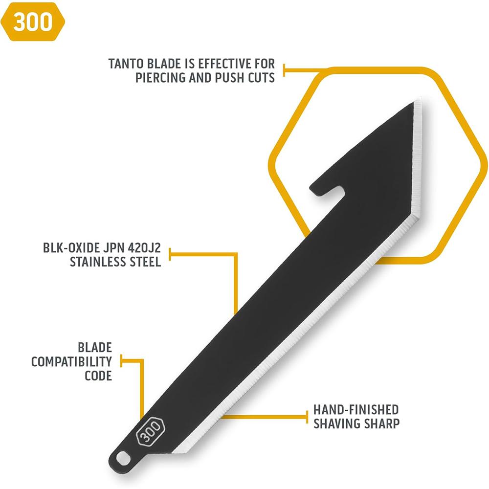 Outdoor Edge RRT30K6C 3" Tanto Plain Black Oxide 420J2 SS Blade 6 Blades - View 2