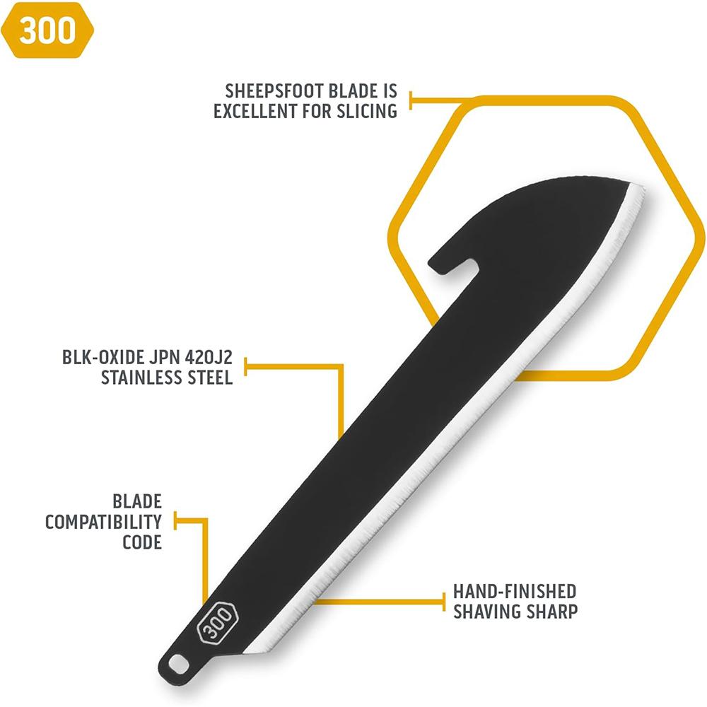 Outdoor Edge RRSF30K6C 3" Sheepsfoot Plain Black Oxide 420J2 SS Blade 6 Blades - View 2