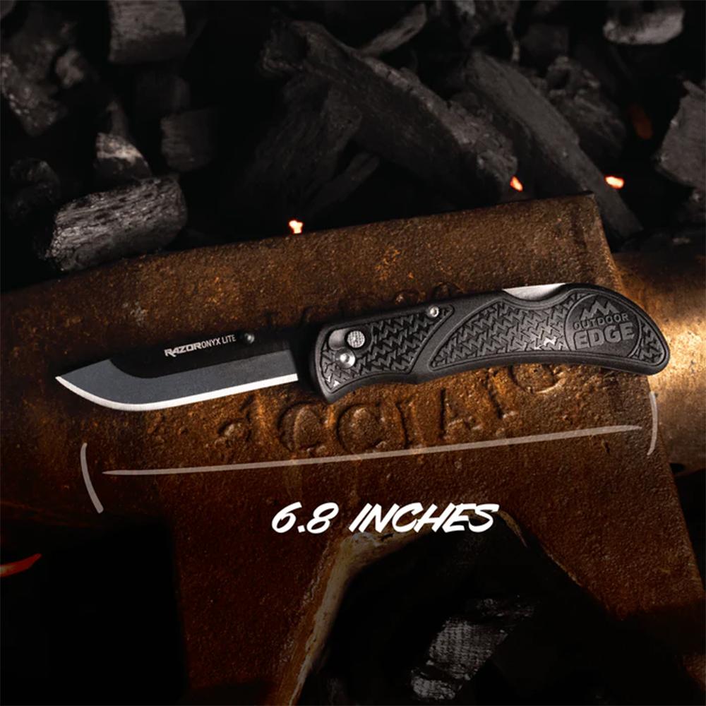 Outdoor Edge OX30C Onyx Lite 3" Folding Knife 420J2 SS Black Handle - View 2