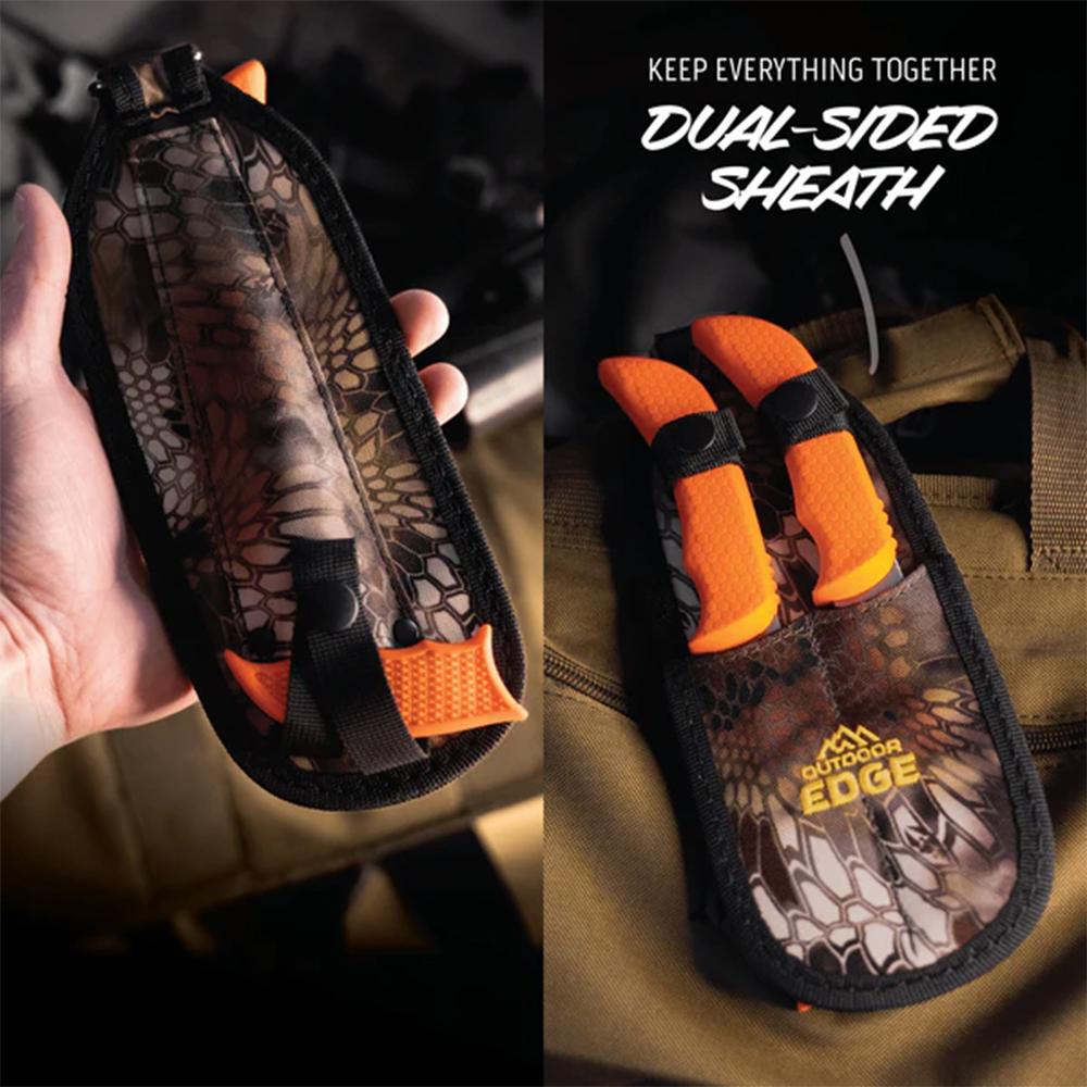 Outdoor Edge WG10C WildGuide Knife Set 420J2 SS Blaze Orange Handle - View 2