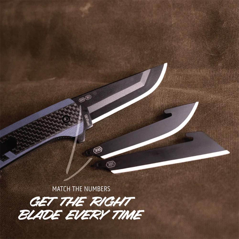Outdoor Edge VX430C-C Razor VX4 3.0" Carbon Blue G10 Handle Knife - View 2