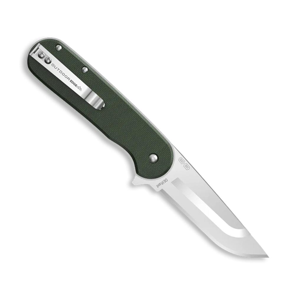 Outdoor Edge VX330BC Razor VX3 3" Green Micarta Folding Knife - View 2