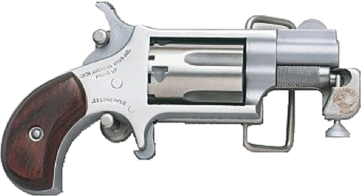 NAA Mini-Revolver 22 WMR Stainless/Matte Wood 1.13 in. 5 rd. - View 2