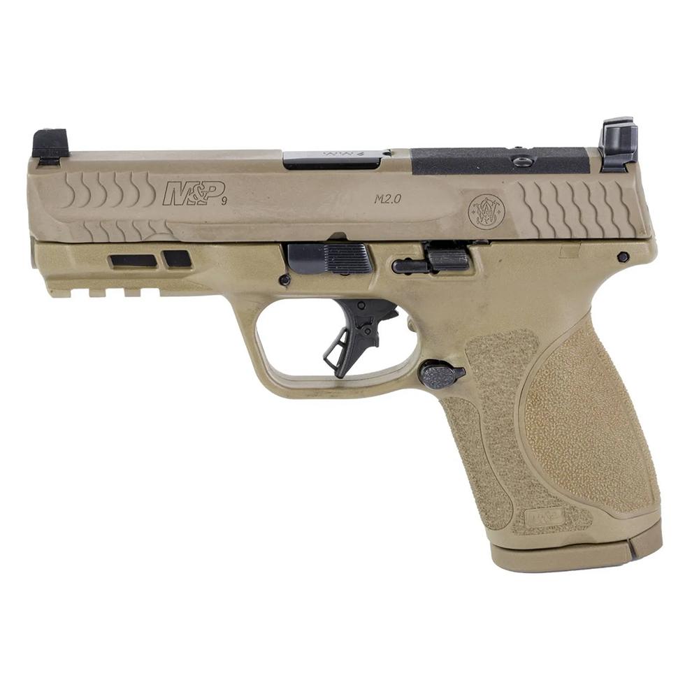 Smith & Wesson 13572 M&P M2.0 Optic Ready Striker Fire 9mm Luger 4" Barrel 15+1, Flat Dark Earth Polymer Frame, Picatinny Acc. Rail, Optic Cut FDE Armornite Stainless Steel Slide, No Manual Safety - View 2