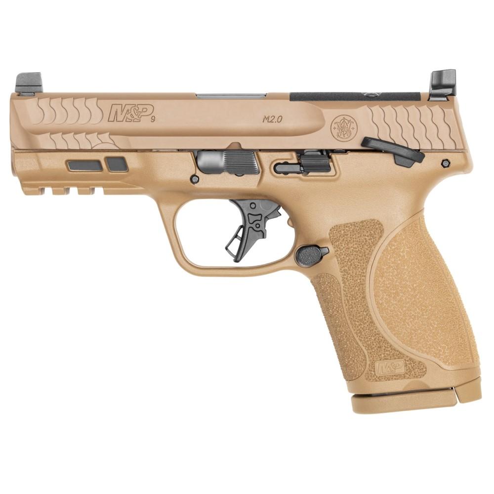 Smith & Wesson 13573 M&P M2.0 Optic Ready Striker Fire 9mm Luger 4" Barrel 15+1, FDE Polymer Frame, Picatinny Rail, Armornite Slide, Manual Safety - View 2
