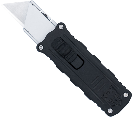 CobraTec CTOTFUKSBBLK Side Button OTF 1.75" Black/Silver Utility Knife - View 2