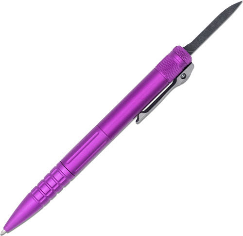 CobraTec Knives CNCOTFPPURGEN2 Tactical Pen Gen II Purple Aluminum D2 Steel Blade, Includes Pocket Clip - View 2