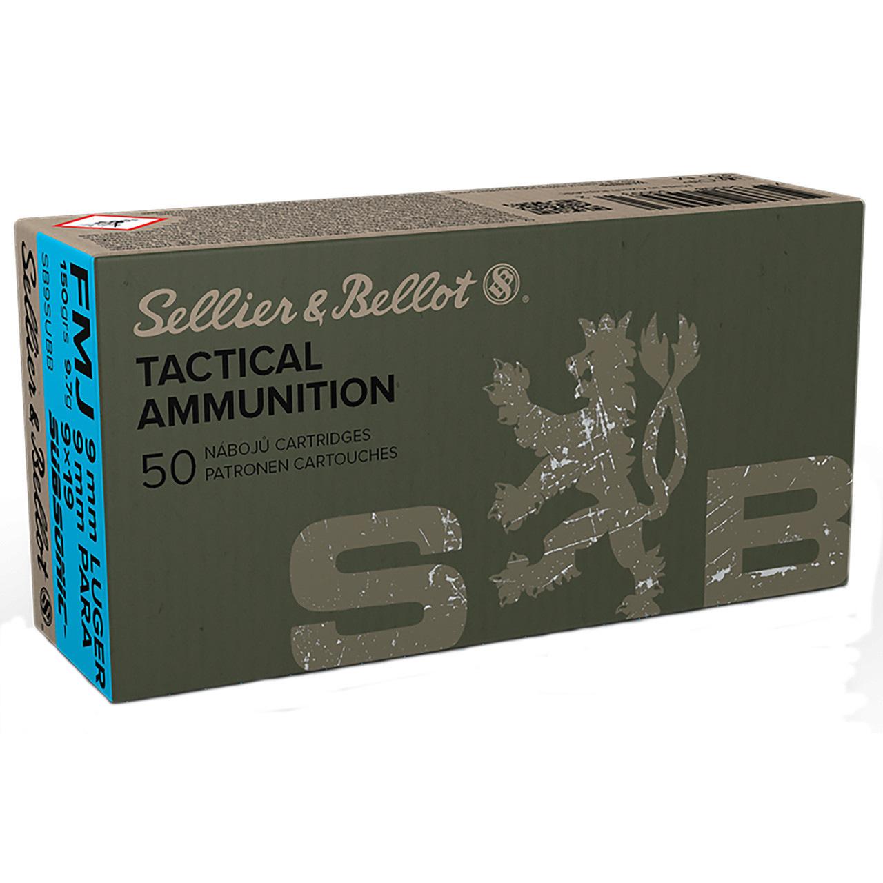Sellier & Bellot SB9SUBB 9mm Luger 150gr FMJ Subsonic Ammo 50 Rounds - View 2