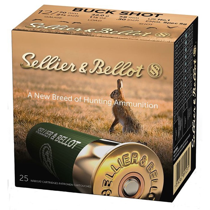 SELLIER & BELLOT 12Ga 2.75" 1 Buckshot 12 Pellets 25rd Shotgun Ammo SB12BSF - View 2