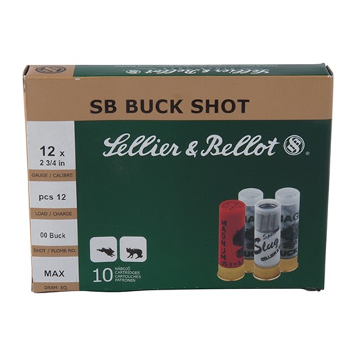 Sellier & Bellot SB12BSH Hunting 12Gauge 2.75" 21Pellets 1 1/8oz 4Buck Shot 10 Box/25 Case - View 2