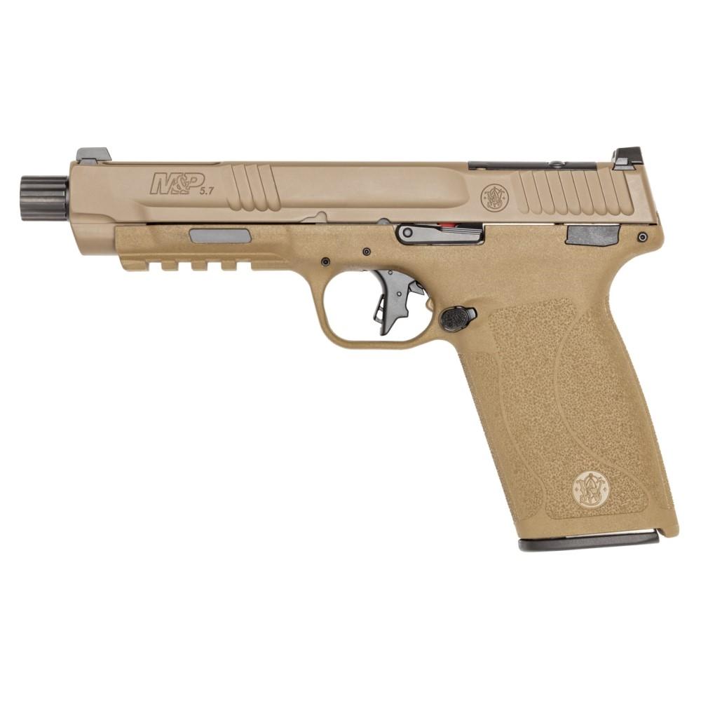 S&W M&P 14004 Pistol 5.7x28 22+1 FDE Stainless Slide 3-Dot Sights - View 2