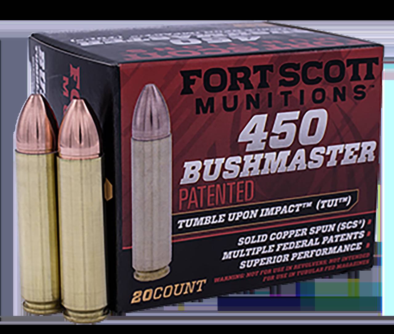 Fort Scott 450BM250SCV 450 Bushmaster 250gr Solid Copper TUI Ammo 20/Box - View 2