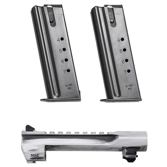 Magnum Research Desert Eagle .50 AE Conversion Kit - 6" White Matte Distressed Barrel & 2 Magazines - View 2