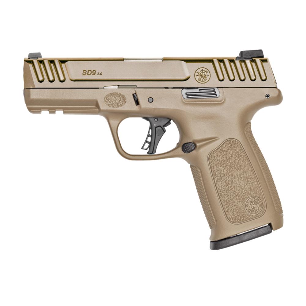 Smith & Wesson 14371 SD9 2.0 9mm 16+1 FDE Polymer Black Slide - View 2