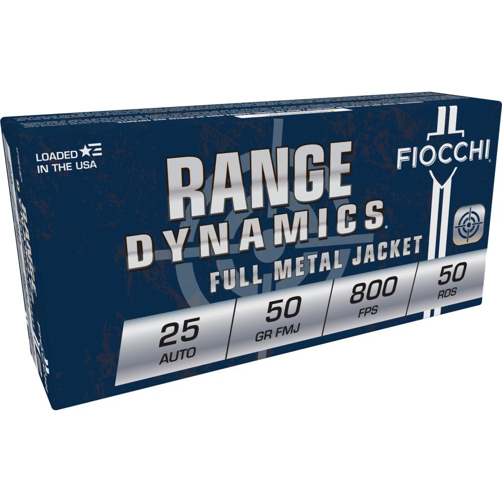 Fiocchi 25AP Range Dynamics 25ACP 50gr Full Metal Jacket 50 Per Box/20 Case - View 2