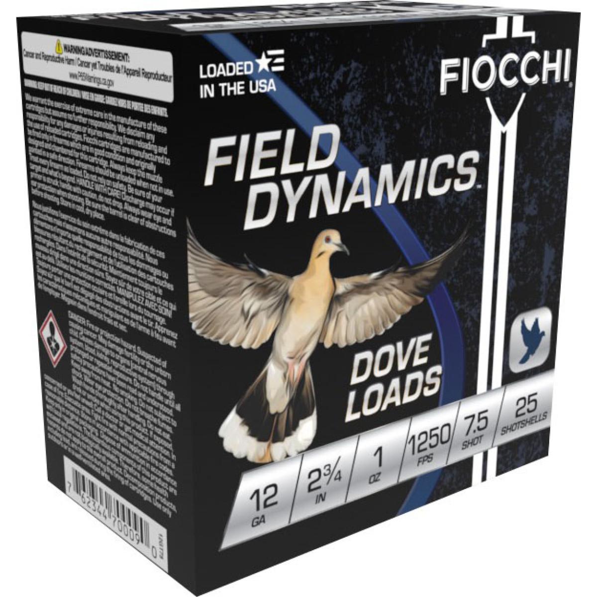 Fiocchi 12GT75 12 Gauge 2.75 in 1 oz 7.5 Shot 1250 fps 25 Rounds - View 2