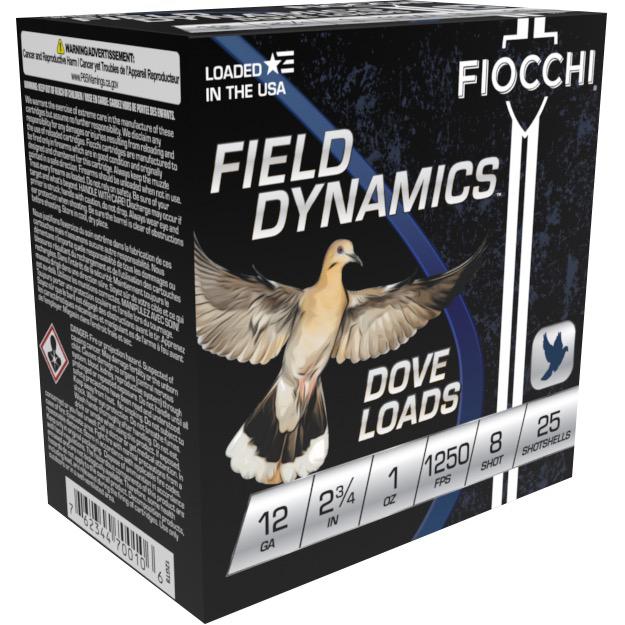 Fiocchi 12GT8 Field Dynamics Dove & Quail 12ga 2.75" 1oz 8 Shot 25 Rounds - View 2