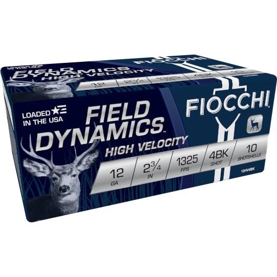 Fiocchi 12HV4BK Field Dynamics 12 Gauge 2.75" 4 Buck 10rd - View 2