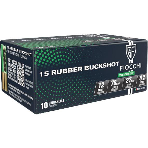 Fiocchi 12LERB10 12 Gauge 2-3/4" 15 Pellet Rubber Buckshot 10/Box - View 2