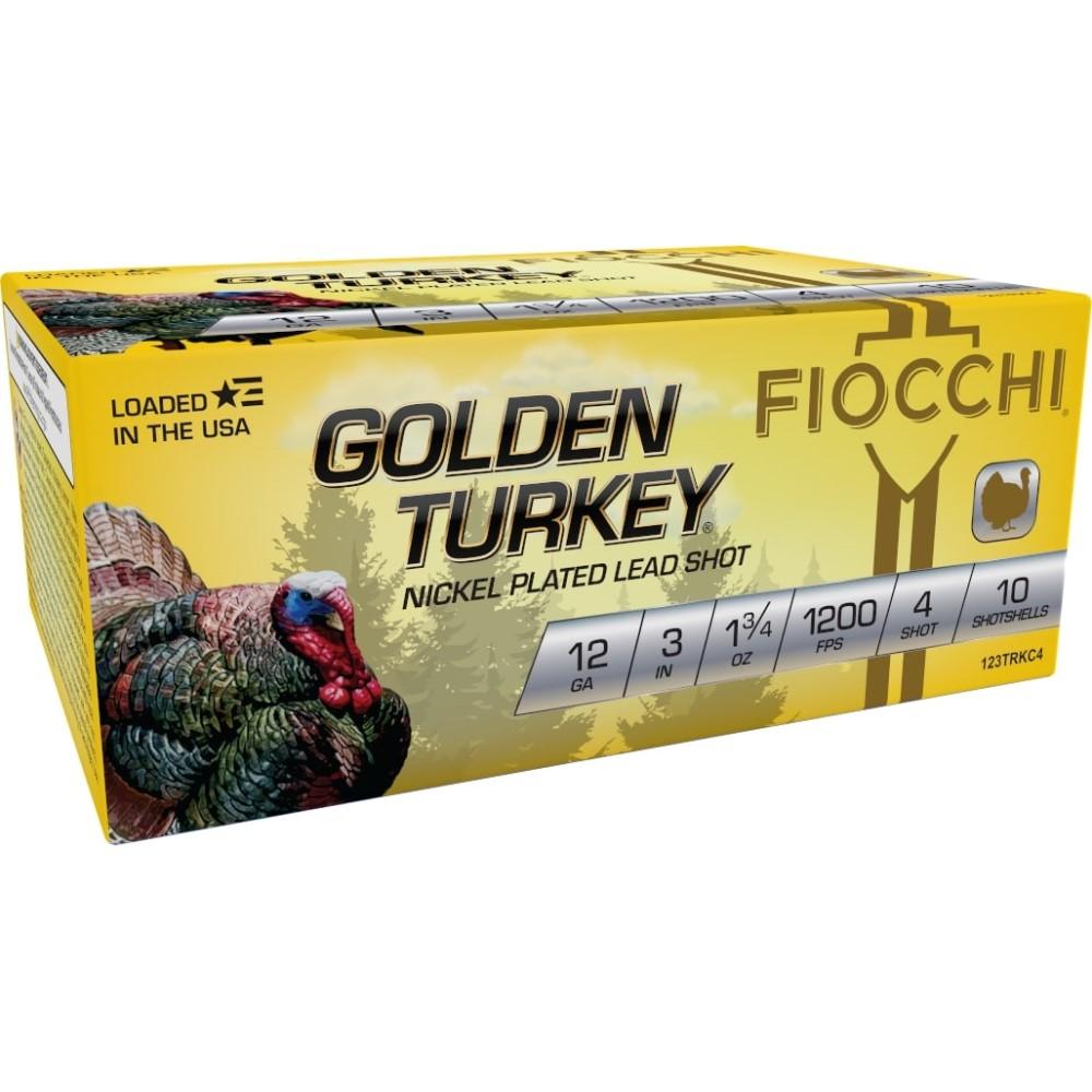 Fiocchi 123TRKC4 Golden Turkey 12G 3" #4 Nickel 1-3/4 oz 10 Rounds - View 2
