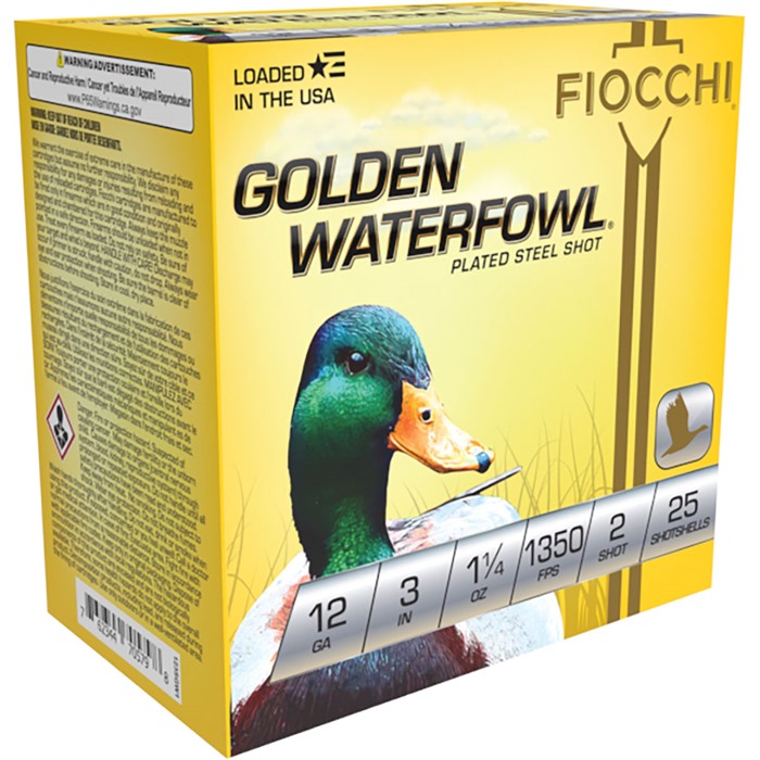 Fiocchi 123SGW2 Golden Waterfowl 12 Gauge 3" 1 1/4oz #2 Shot 25 Rds - View 2