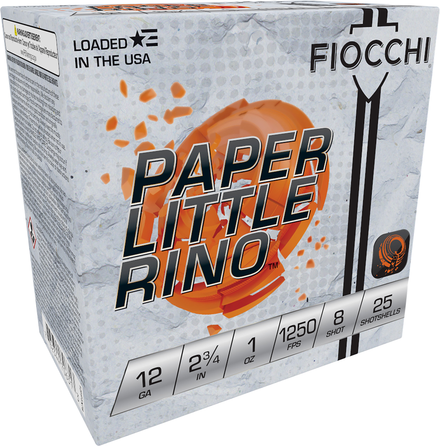Fiocchi 12FPTX8 Paper Little Rino Extrema 12Gauge 2.75" 1oz 8Shot 25... - View 2