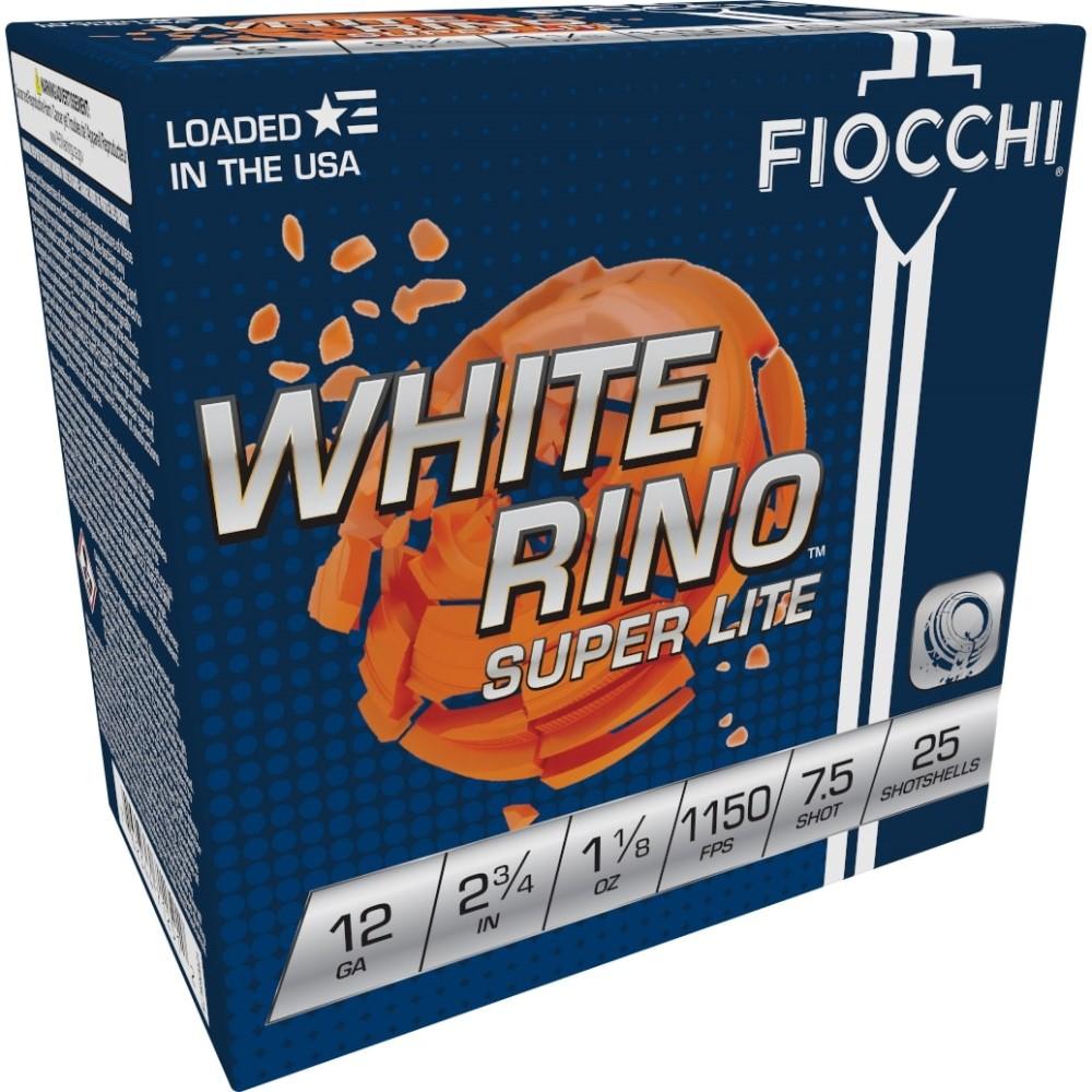 Fiocchi White Rino Super Light 12Ga 2.75" #7.5 Lead 25rd Shotshell 12WRSL75 - View 2