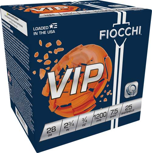 Fiocchi VIP 28 Gauge Ammo 2-3/4" #7.5 Lead Shot 3/4oz 1200fps - View 2