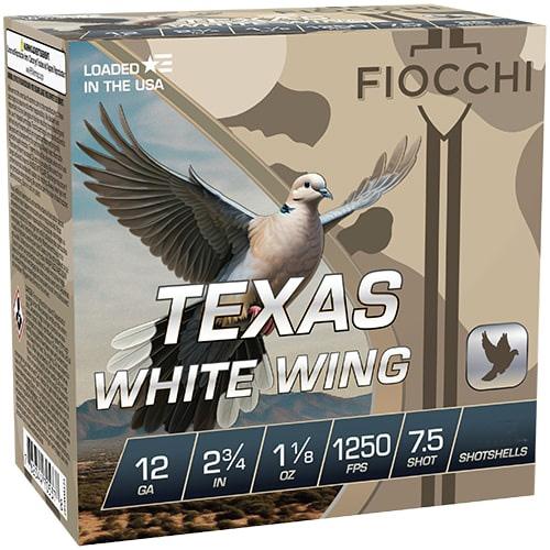 Fiocchi Texas White Wing Shotshells 12ga 2-3/8 1-1/8oz 1250 fps  #7.5 100/ct - View 2