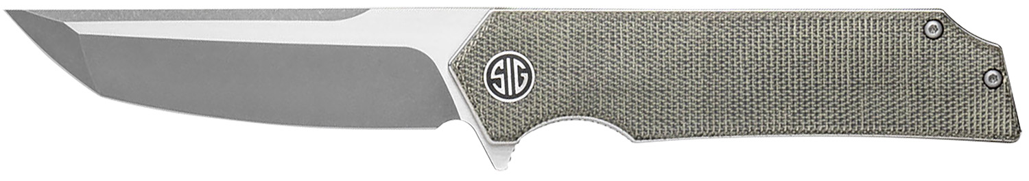 Sig SAUER Tsuru Two-Tone Satin/Stoash Micarta Green Tanto Knife (TS-8SG) - View 2