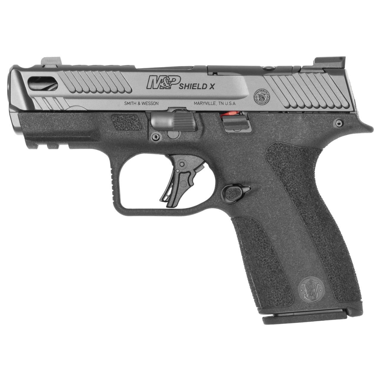 S&W PC M&P 9 Shield X Carry Comp Handgun 9mm Luger 13(1)&15(1)rd Magazines 3.6 Comp Barrel No Thumb Safety Black - View 2