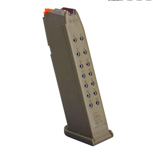 Glock 47459 G17 17rd 9mm Luger Magazine Flat Dark Earth Polymer - View 2