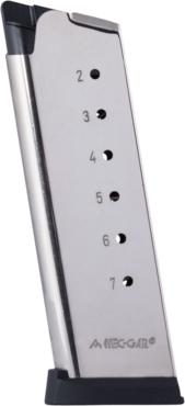 Mec-Gar MGCO4507NPF 1911 Officers 7rd .45 ACP Nickel Steel Magazine - View 2