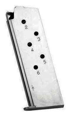 Mec-Gar MGCO4506N 1911 Officer 6rd .45 ACP Nickel Magazine - View 2