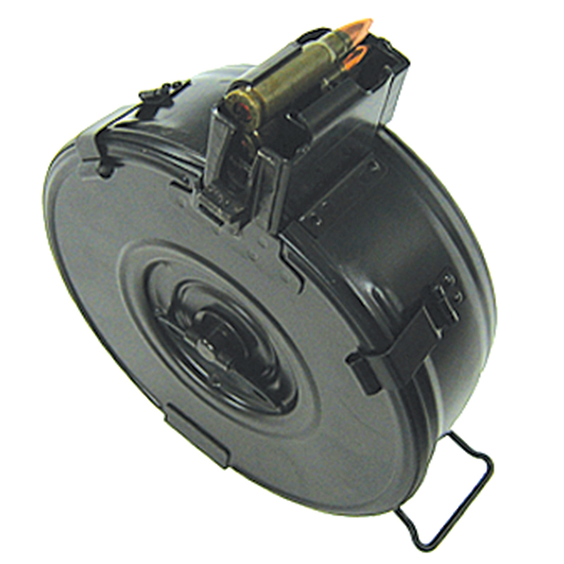 Century Arms Ci Red Army AK-47 Drum Mag 7.62X39 Caliber 75 Rounds Black - View 2