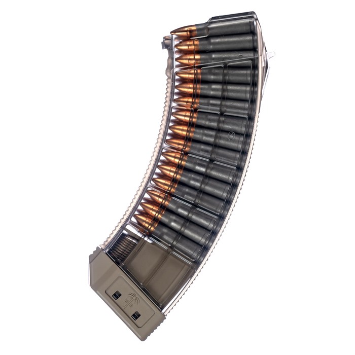 Century Arms US Palm AK30R Magazine 7.62x39mm 30 Rounds Clear/FDE - View 2