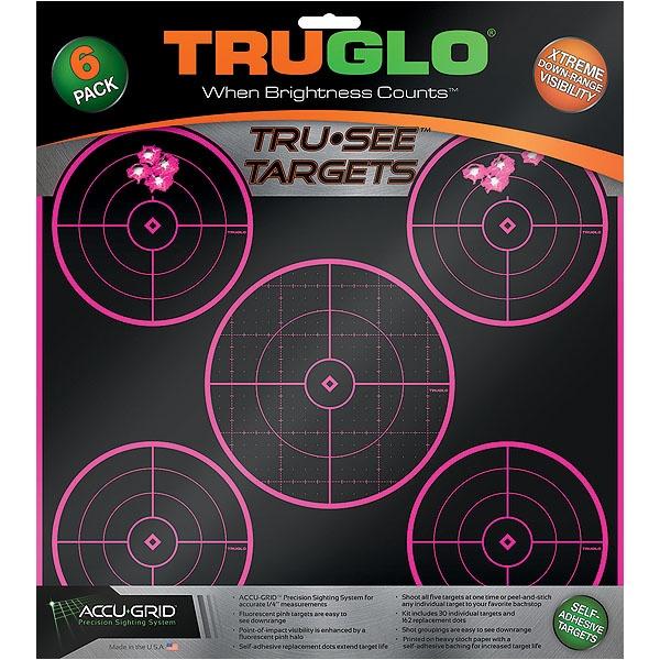 TruGlo Tru-See Splatter Target 5-Bullseye 12x12 Pink 6 Pack - View 2