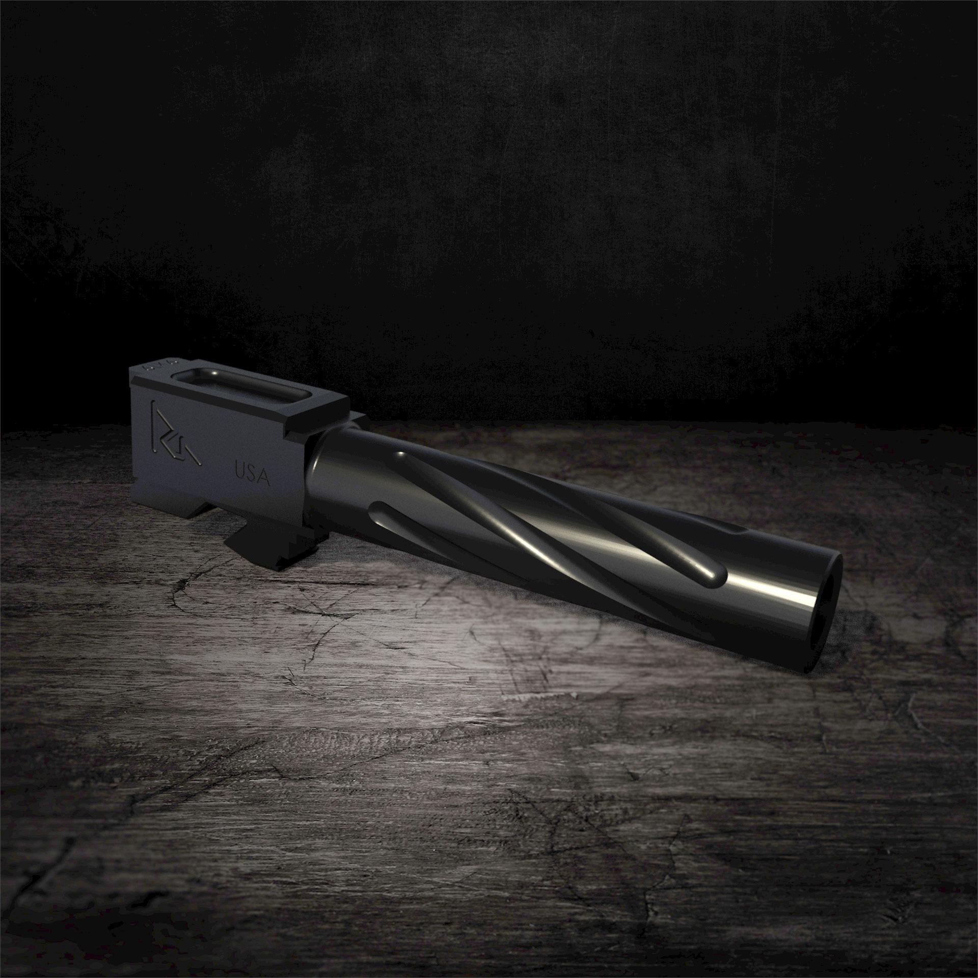 Rival Arms 20G201A Barrel Glock 19 Gen 3/4 9mm Fluted 416R PVD Black - View 2