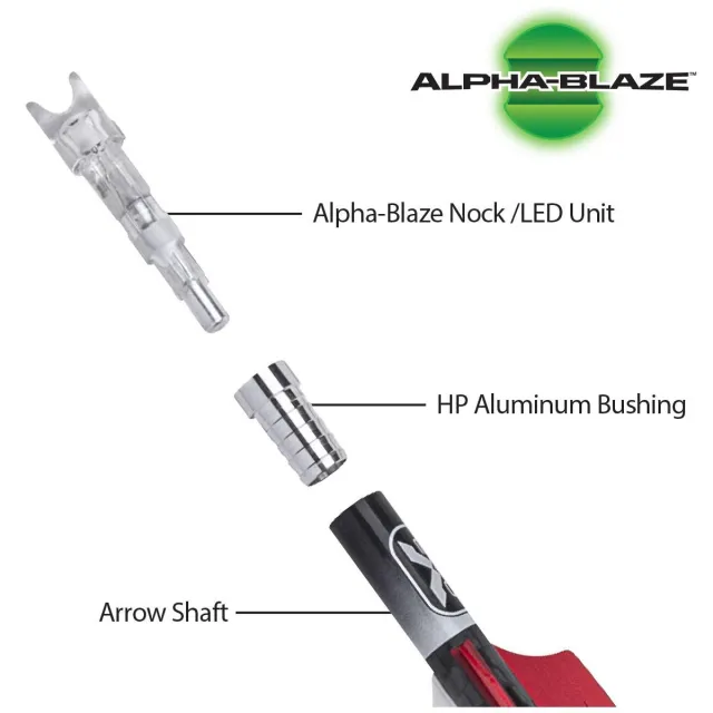 TenPoint HEA7593 EVO-X 16" Lighted Carbon Arrows 3-Pack Alpha-Blaze Green - View 2